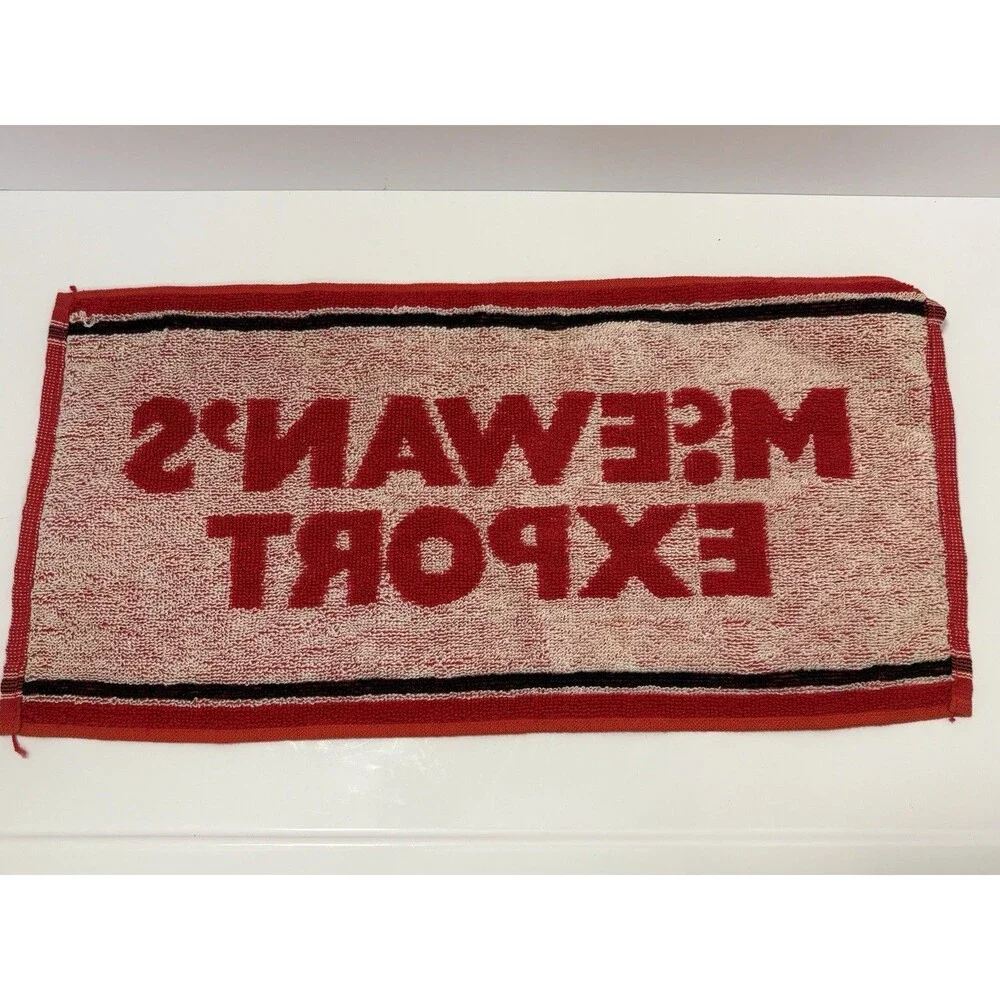 Vintage McEWAN’S Export Lager Bar Towel 17x9” EUC Red